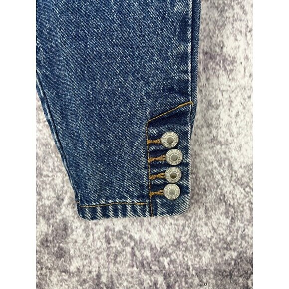Jordache Jeans Womens 9/10 Blue Dark Button Ankle High Rise Corset 80s Bareback - Picture 4 of 15